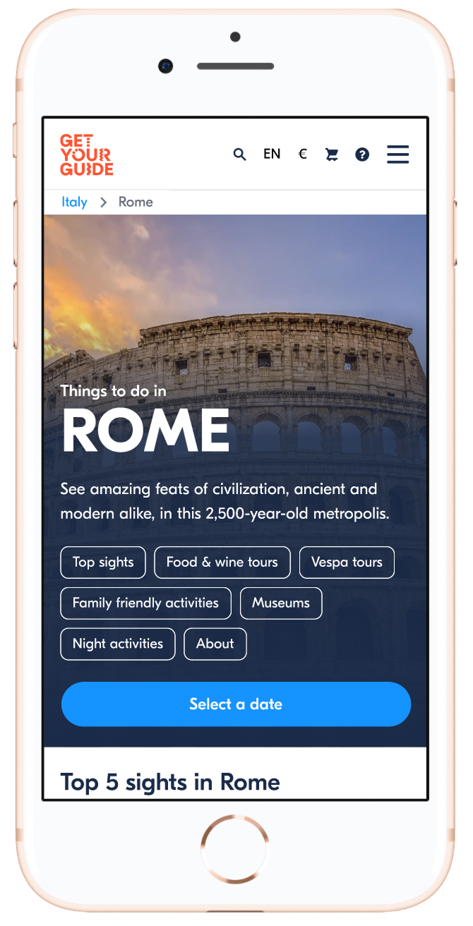 Experiment 1 — city intro and page navigation