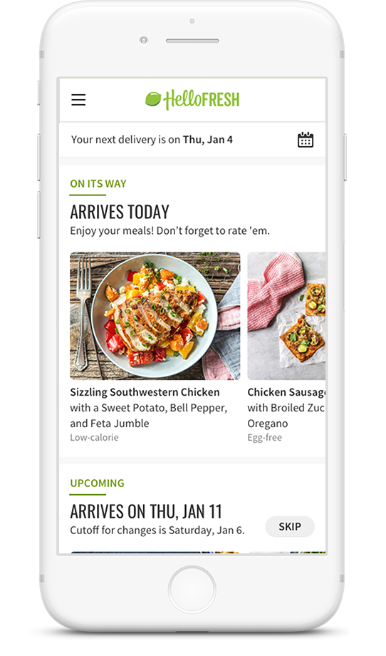 HelloFresh My Menu 2.0 — variant A