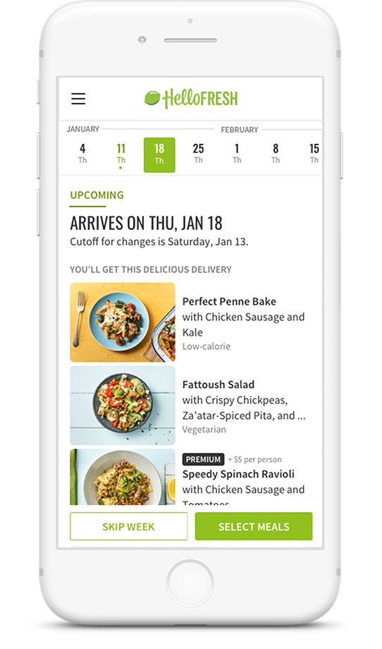 HelloFresh My Menu 2.0 — variant B
